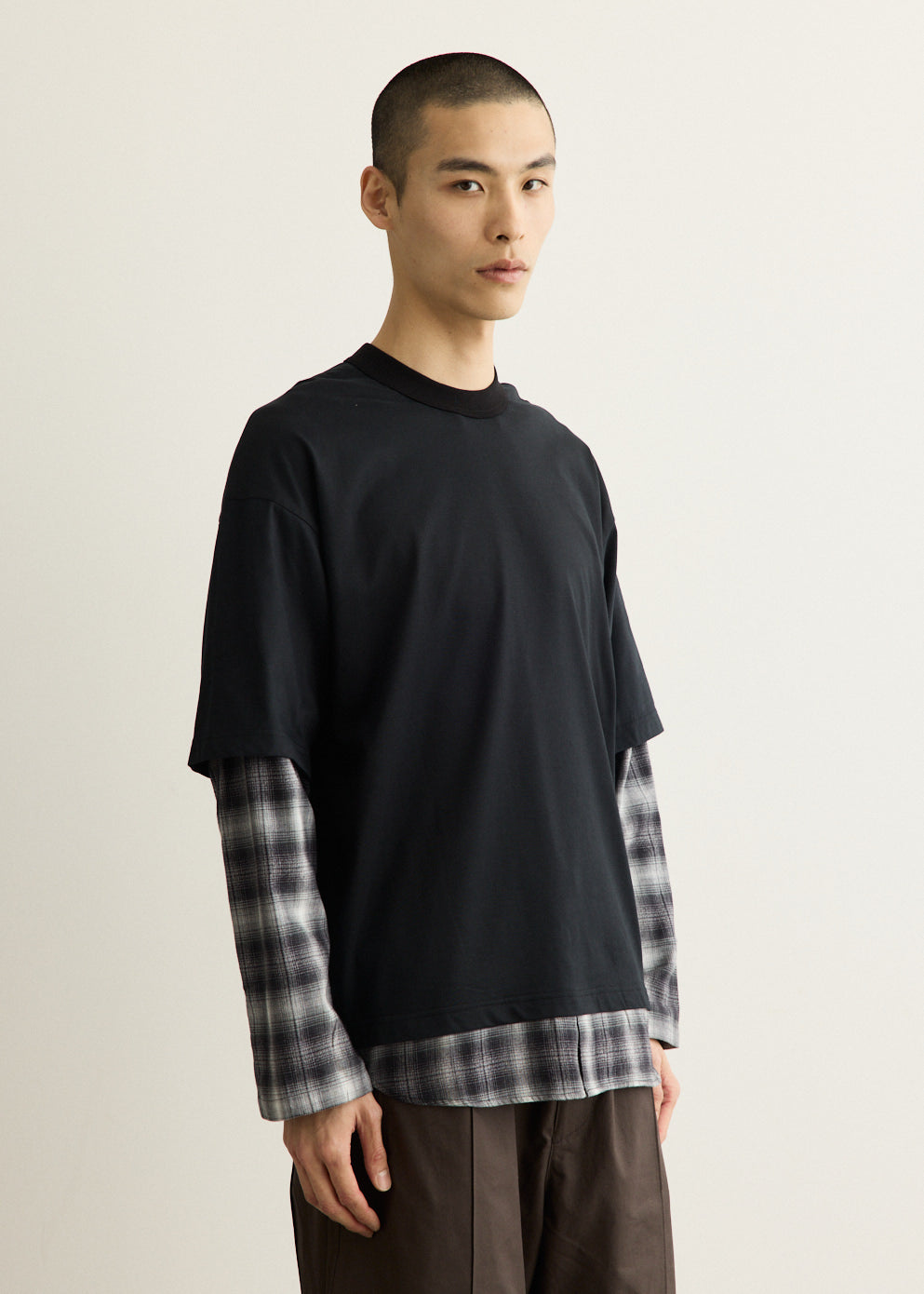 Ombre Check Layer T-Shirt