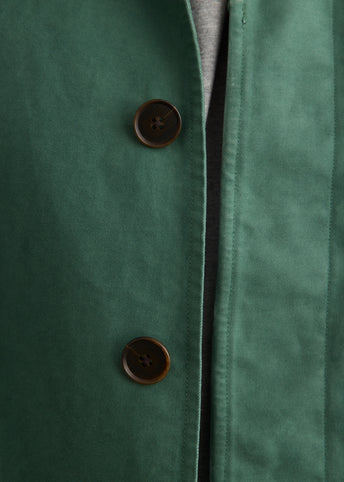 Garment Dyed Organic Cotton Twill Short Coat