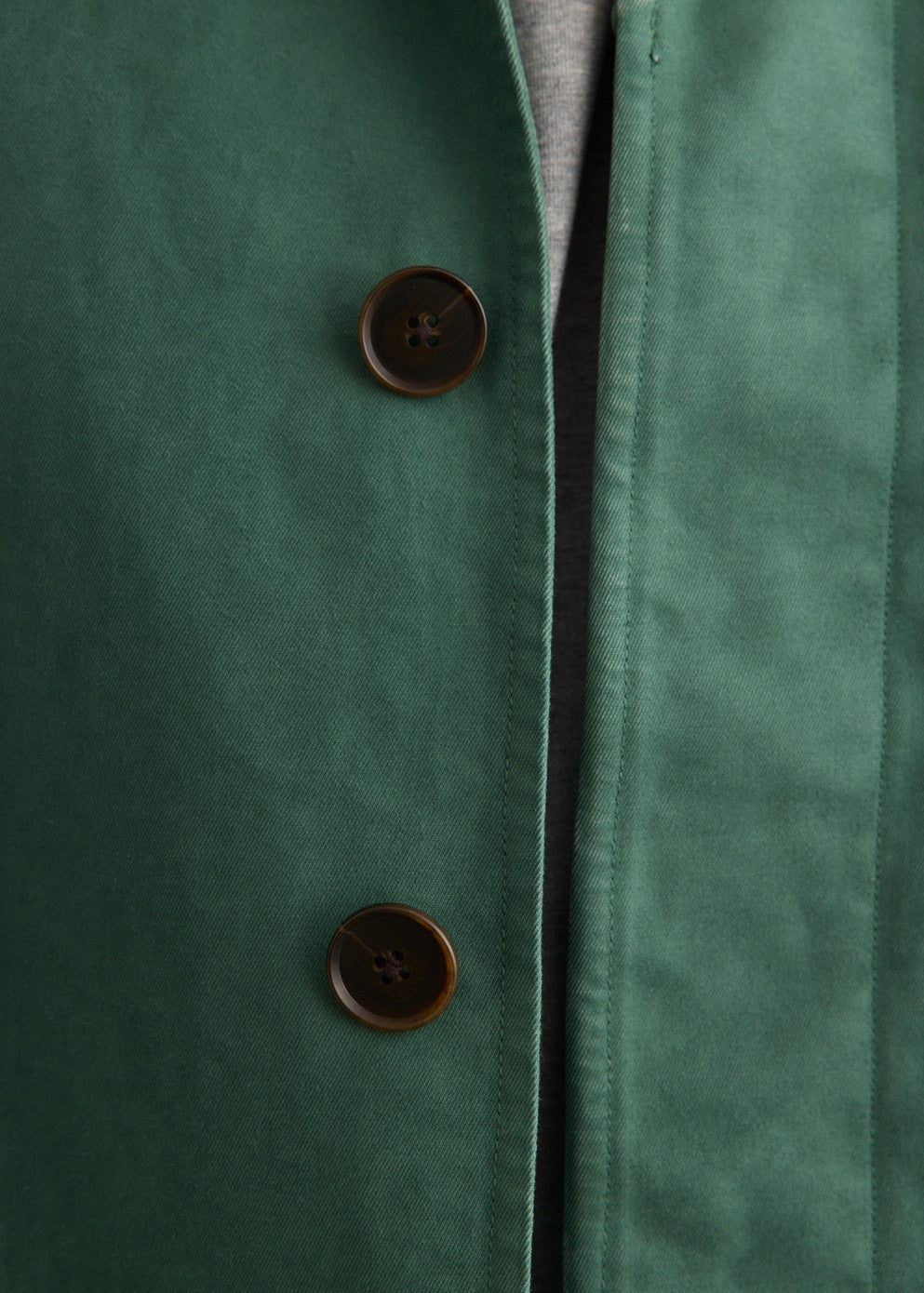 Garment Dyed Organic Cotton Twill Short Coat