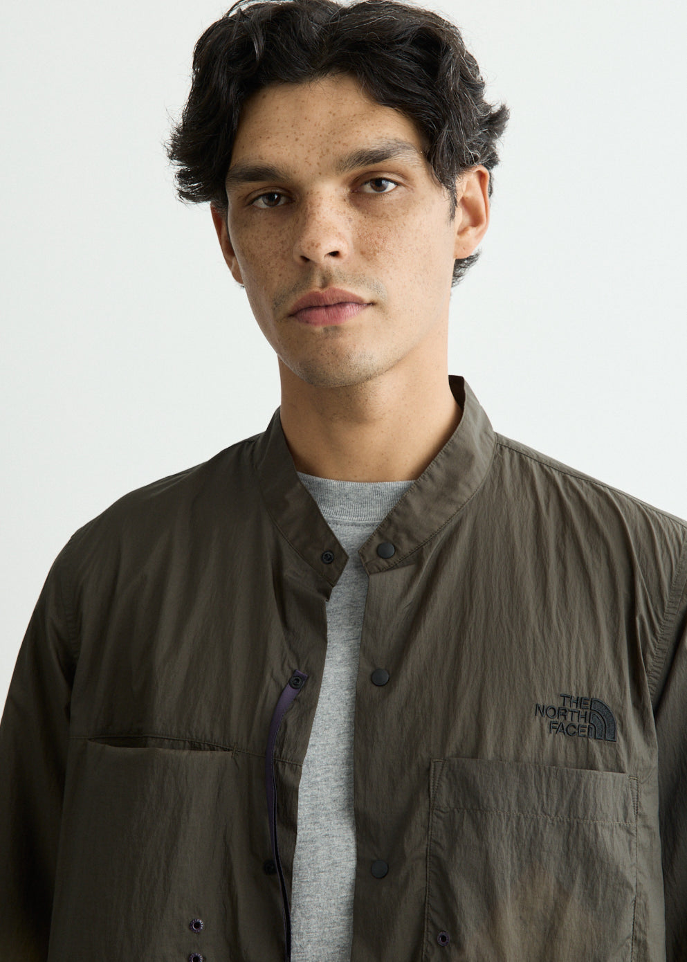 Band Collar Short Sleeve Climb Shirt