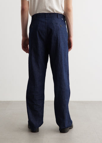 Two Tuck Denim Wide Trousers
