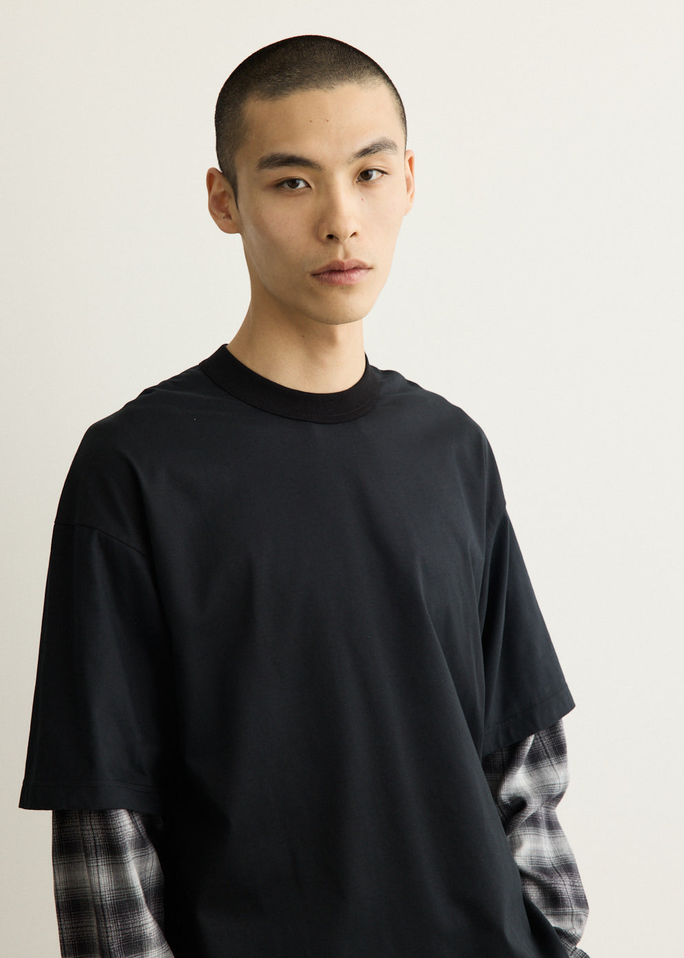 Ombre Check Layer T-Shirt