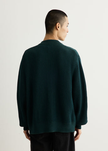 College Rib Knit Cardigan