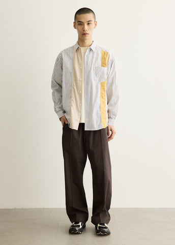 Cotton Stripe x Cotton Twill Mix Shirt