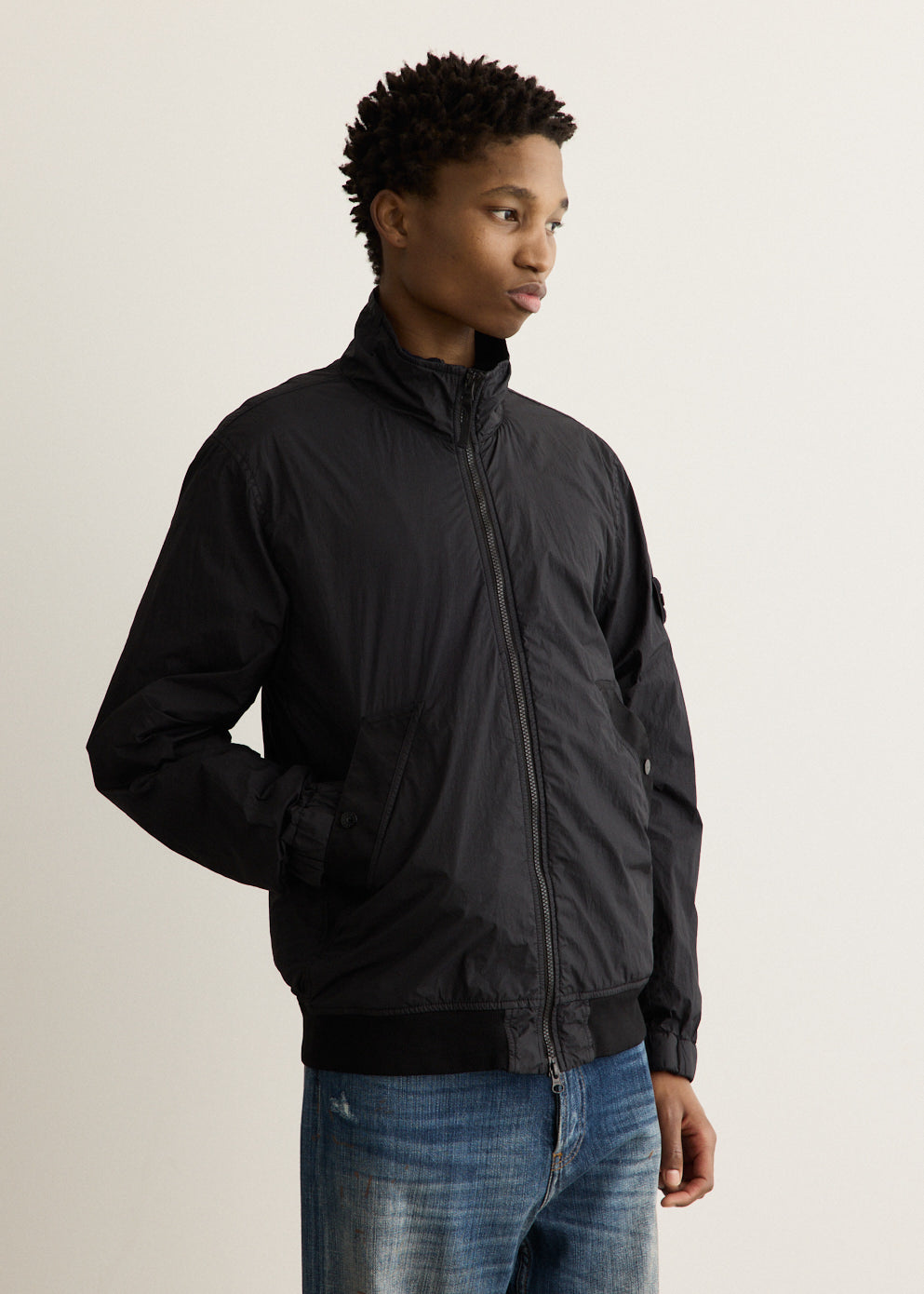 Garment Dyed Crinkle Reps Zip Jacket