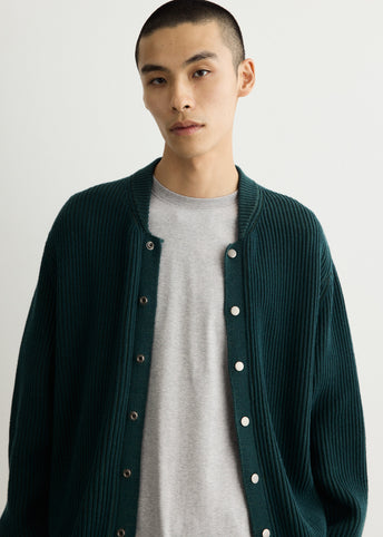 College Rib Knit Cardigan
