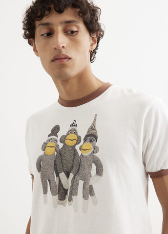 20/-Jersey RINGER T-Shirt 'Monkey Amigos'