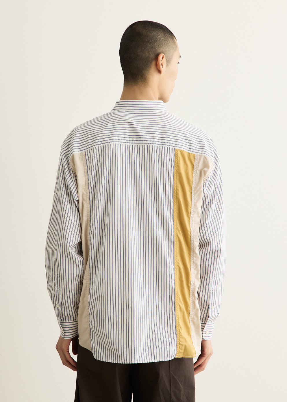 Cotton Stripe x Cotton Twill Mix Shirt