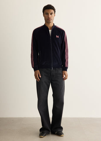C/PE Velour Rib Collar Track Jacket