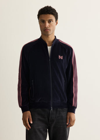 C/PE Velour Rib Collar Track Jacket