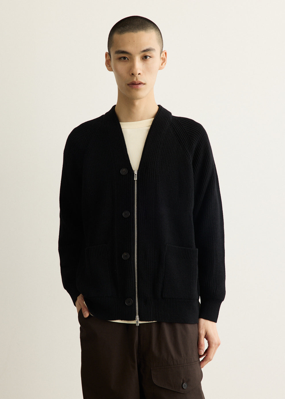 x Batoner Worsted Wool V Cardigan