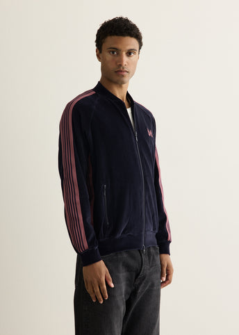 C/PE Velour Rib Collar Track Jacket