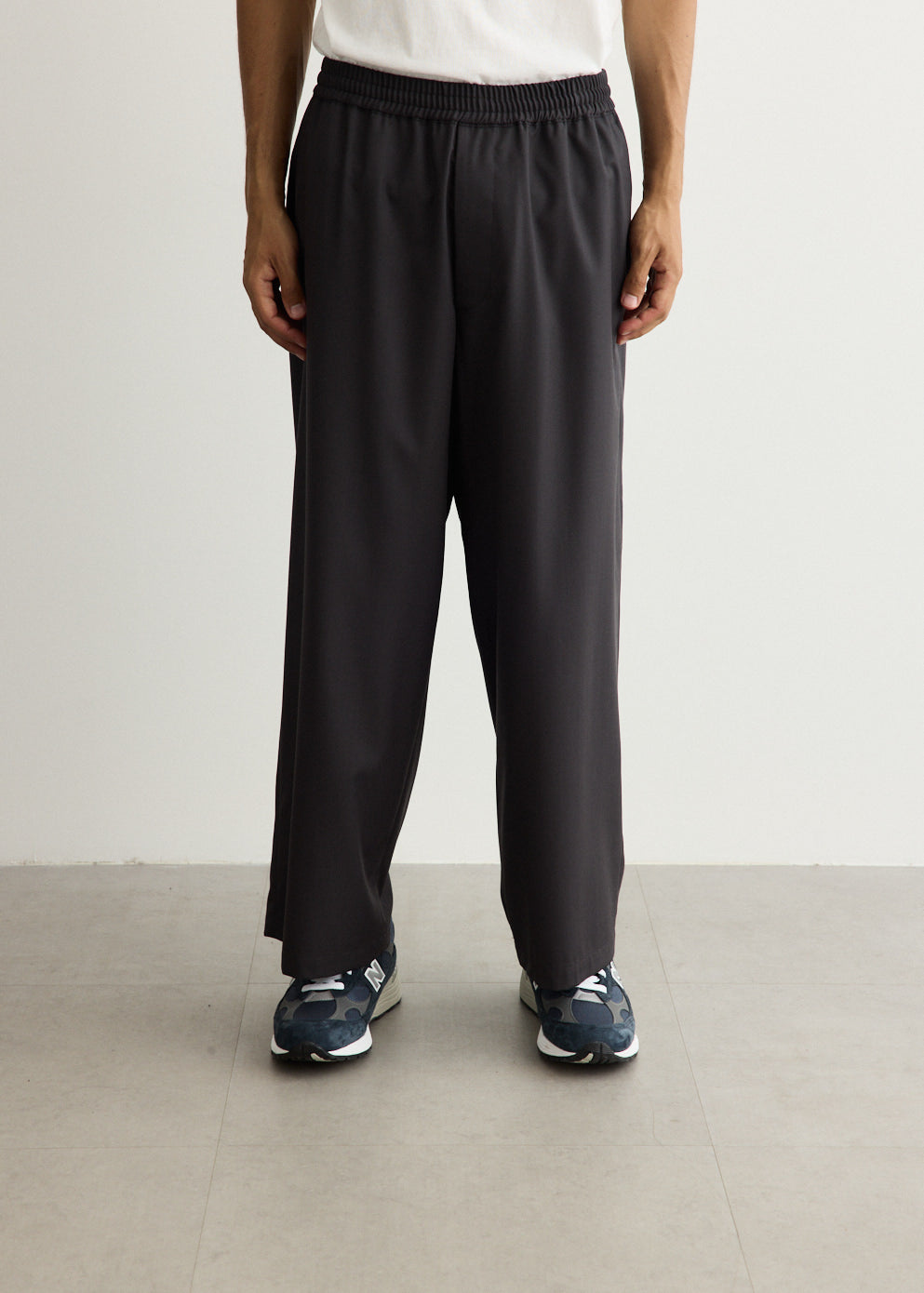 Extra Fine Wool Easy Wide Pants