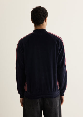 C/PE Velour Rib Collar Track Jacket