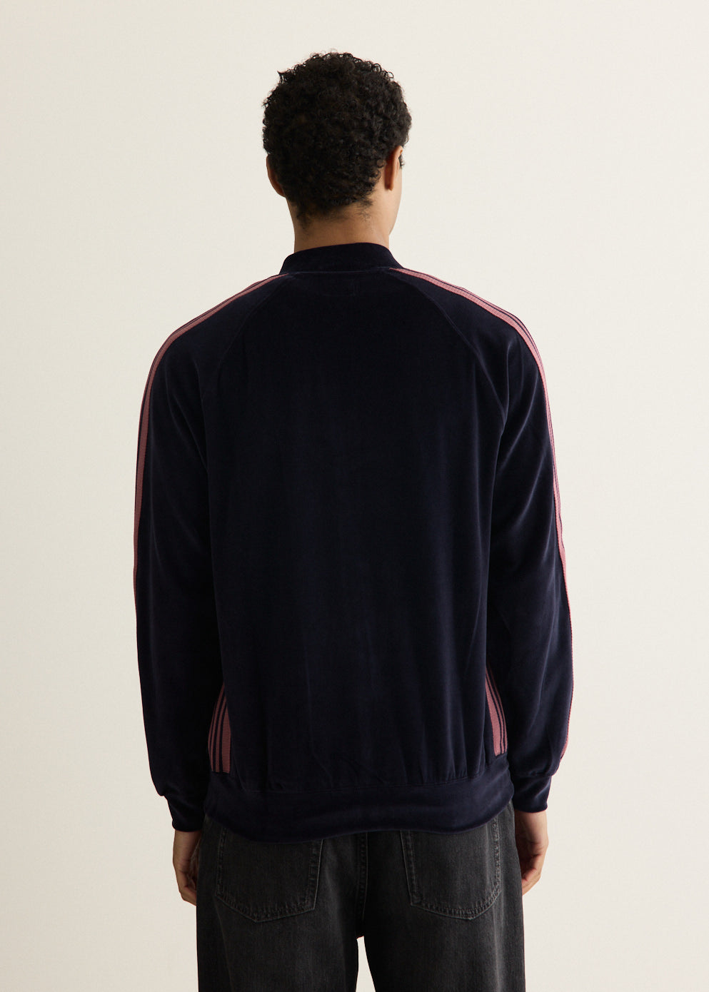 C/PE Velour Rib Collar Track Jacket