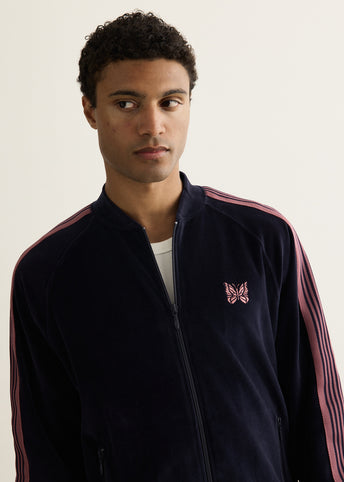 C/PE Velour Rib Collar Track Jacket