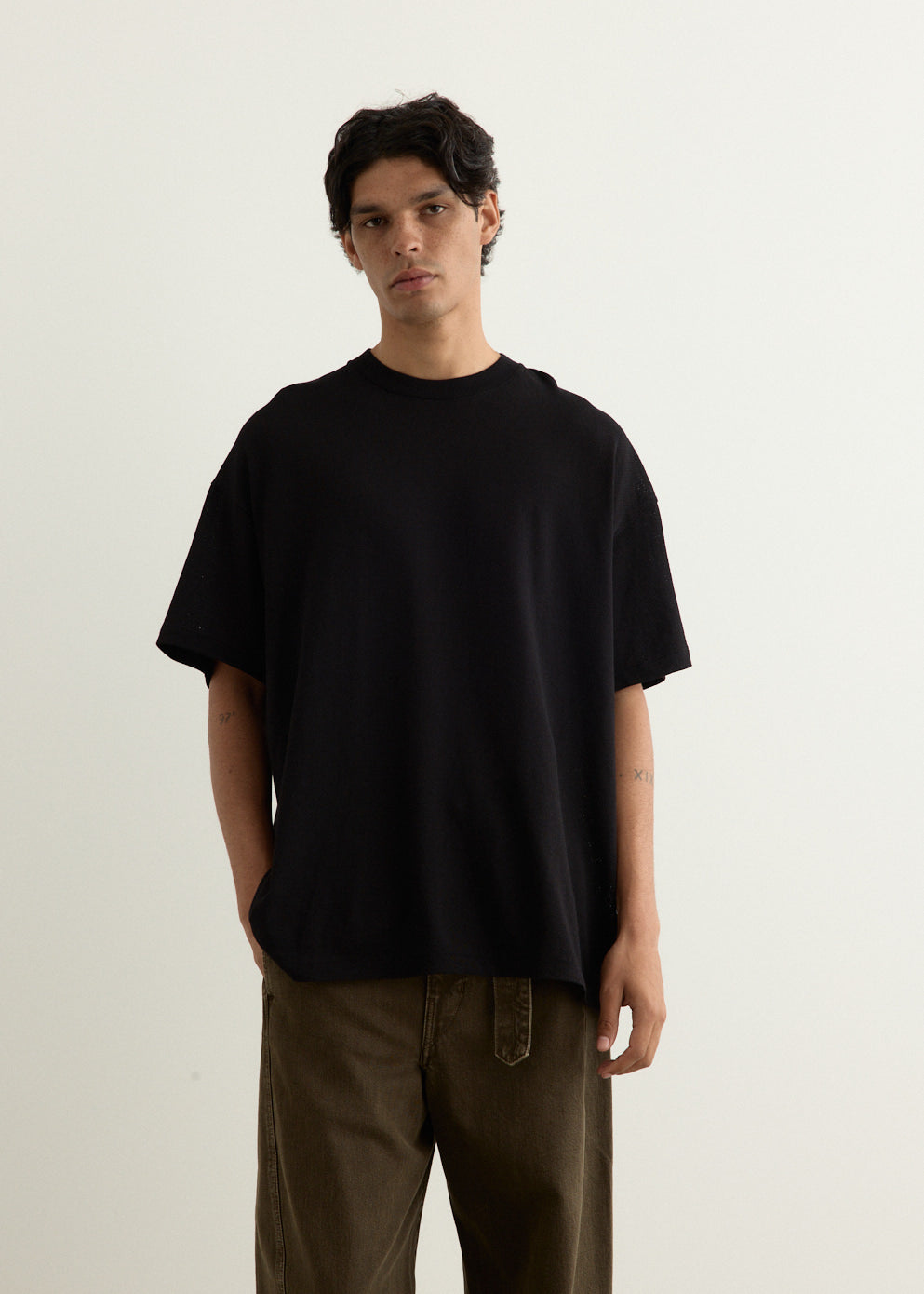 Cotton Mesh Short-Sleeve T-Shirt