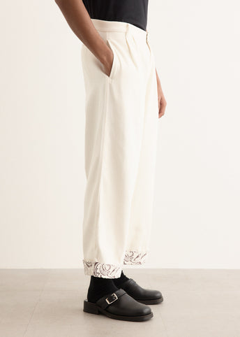 Paisley Embroidered Cuff Trousers