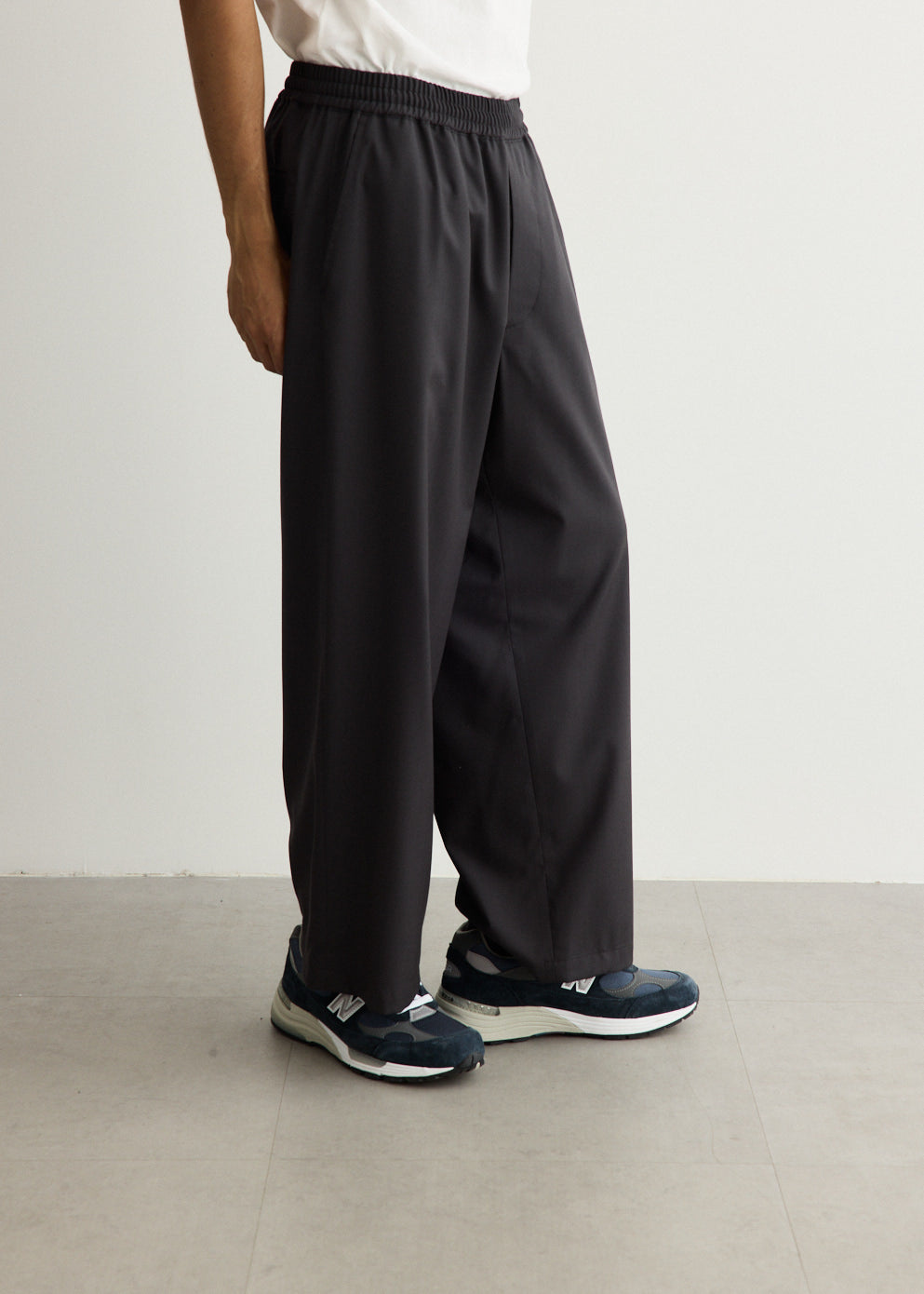 Extra Fine Wool Easy Wide Pants