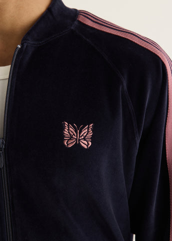 C/PE Velour Rib Collar Track Jacket