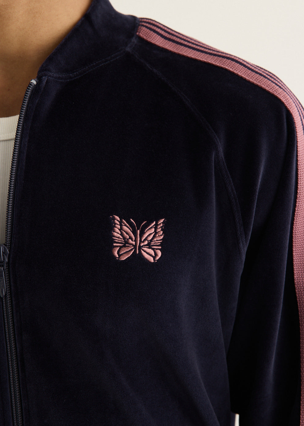 C/PE Velour Rib Collar Track Jacket
