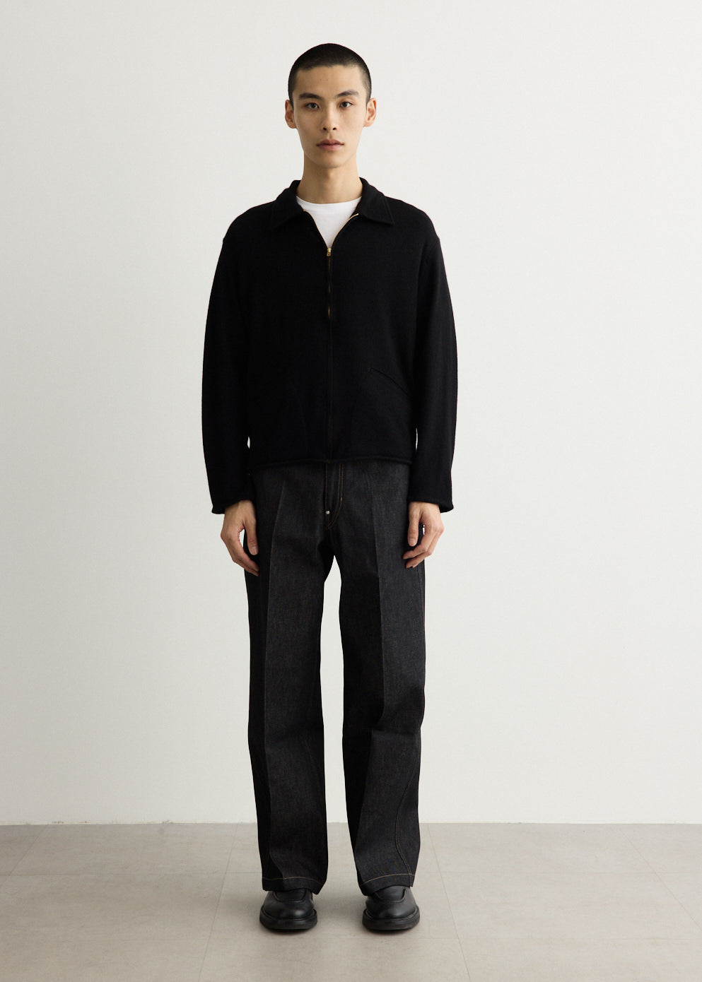 Cashmere Washi Zip Short Jacket