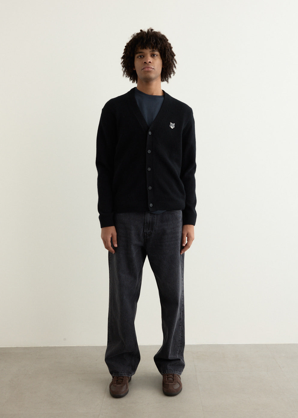 Grey Fox Head Patch Comfort Cardigan