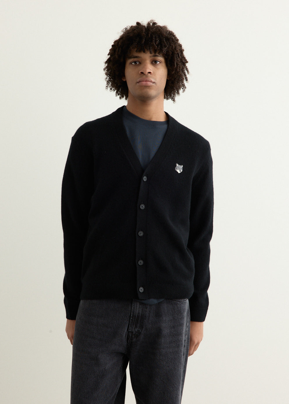 Grey Fox Head Patch Comfort Cardigan