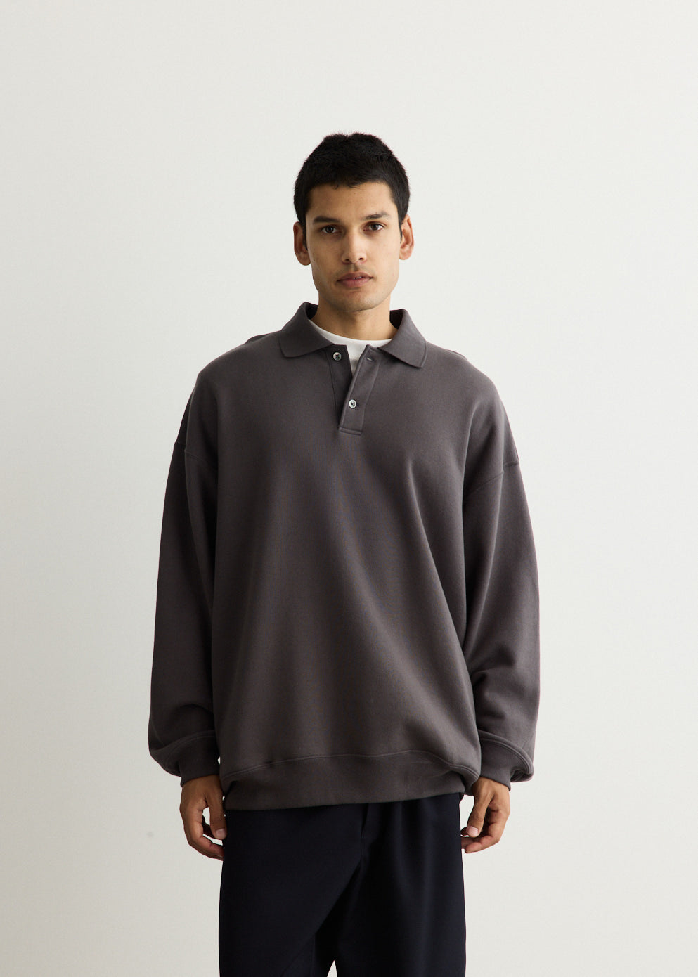 AZUMA Terry Pullover Polo Sweatshirt