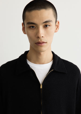 Cashmere Washi Zip Short Jacket