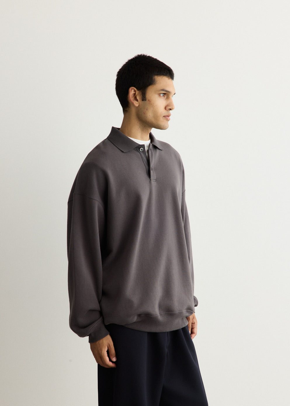 AZUMA Terry Pullover Polo Sweatshirt