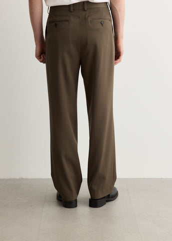 Light Wool Max Gabardine Two-Tuck Slacks