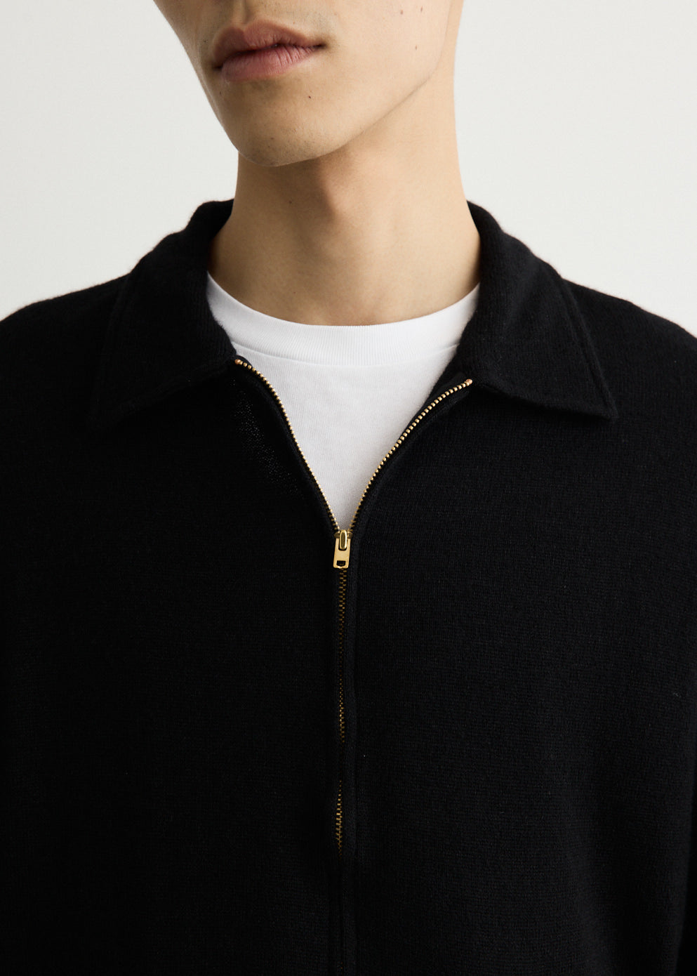 Cashmere Washi Zip Short Jacket