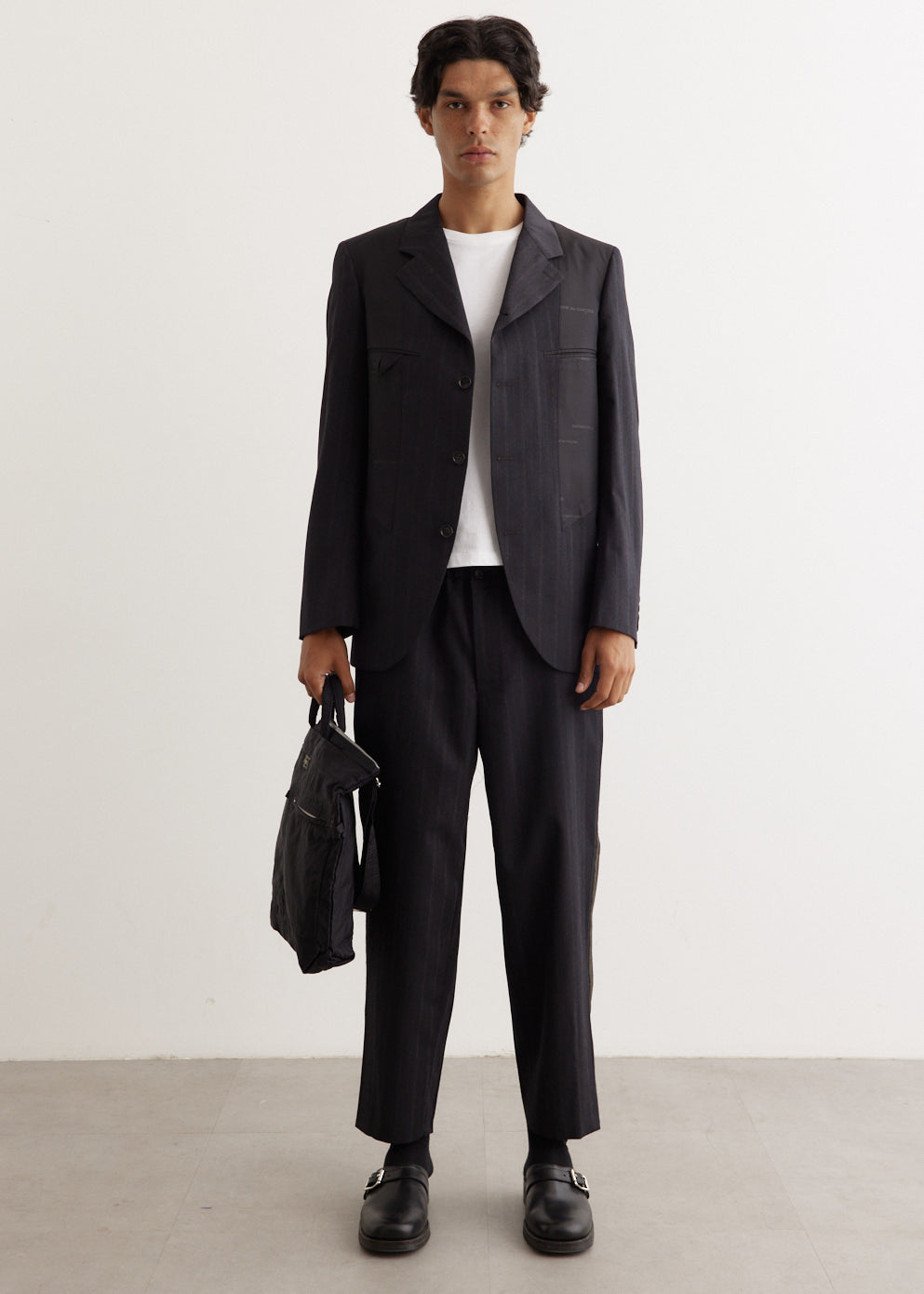 Comme Des Garcons Homme Deux - Jacquard Panel Stripe 3 Button Jacket - Blazer,Specials : American Fashion Style Bags On Sale Comme Des Garcons Homme Deux - Jacquard Panel Stripe 3 Button Jacket - Blazer,Specials : American Fashion Style Bags On Sale