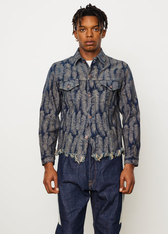 KAPITAL feather denim jacket キナリ XXL 5 KAPITAL 12oz feather denim 3rd Jacket kimono brand new made in