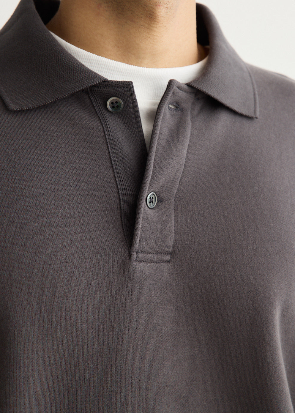 AZUMA Terry Pullover Polo Sweatshirt