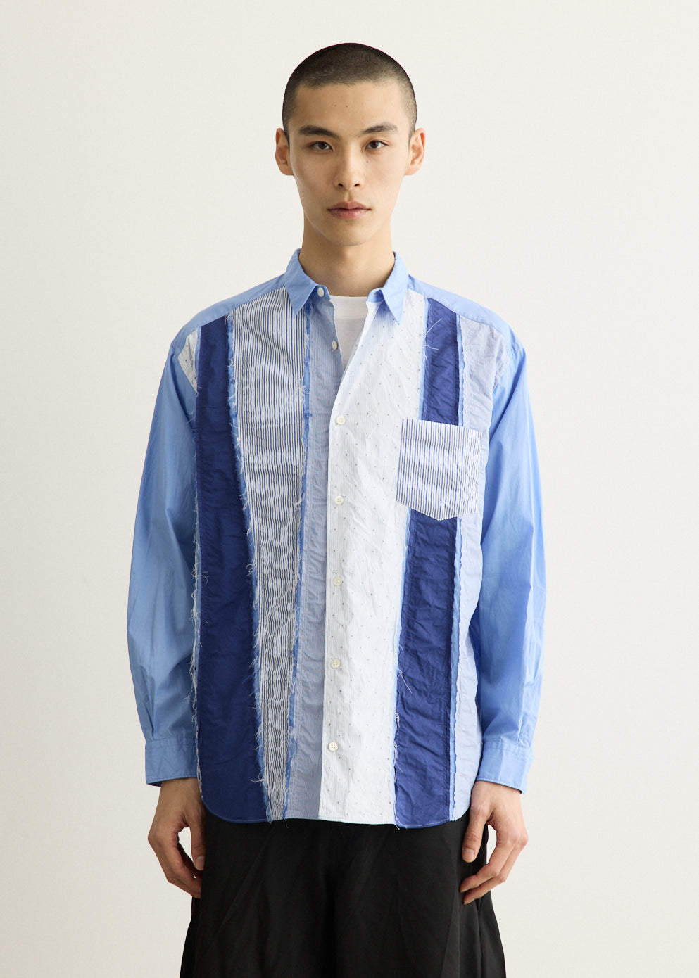 Cotton Broad x Cotton Stripe Mix Shirt