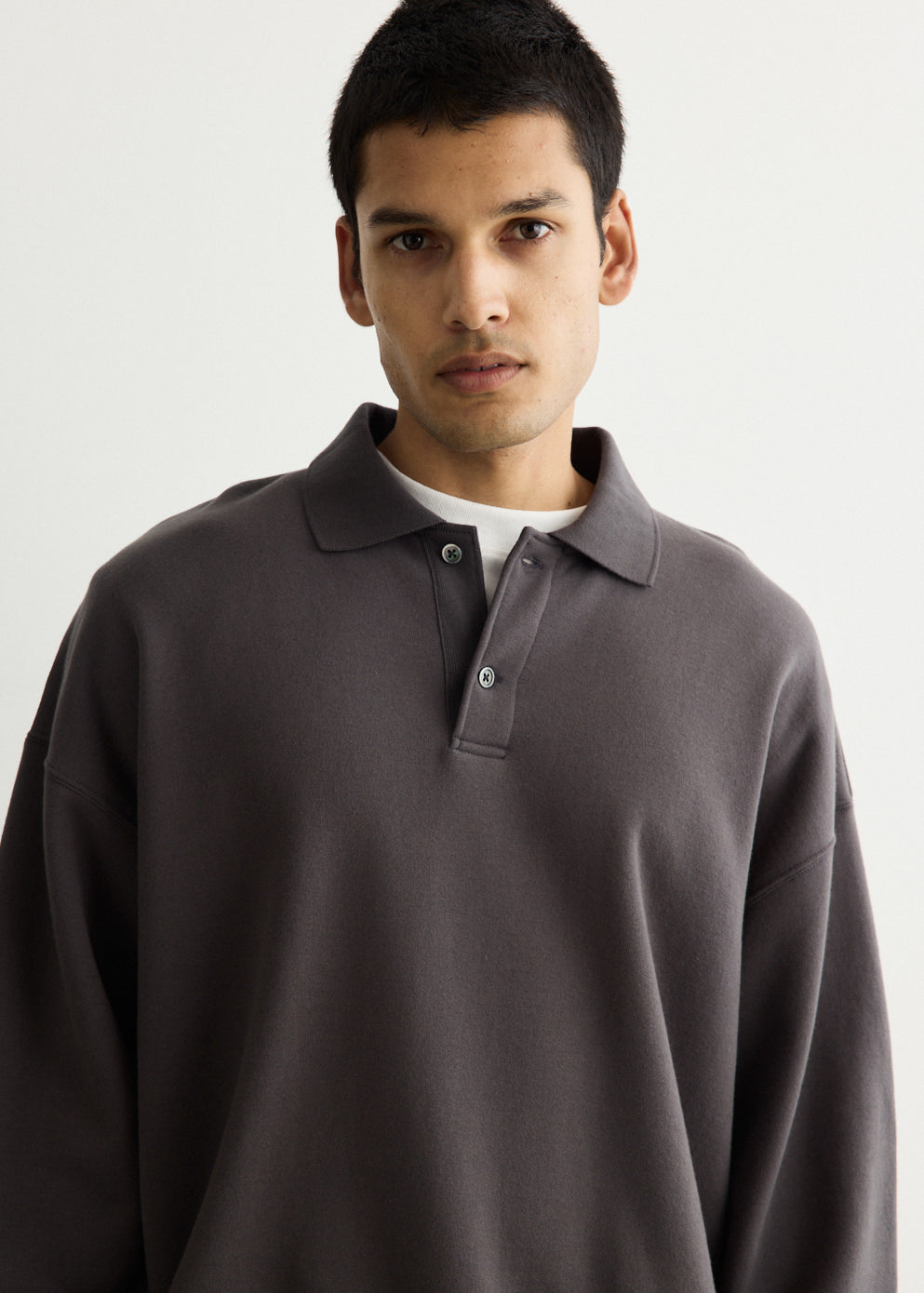 AZUMA Terry Pullover Polo Sweatshirt