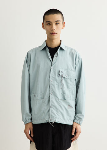 Crinkled Nylon Shirt Jacket