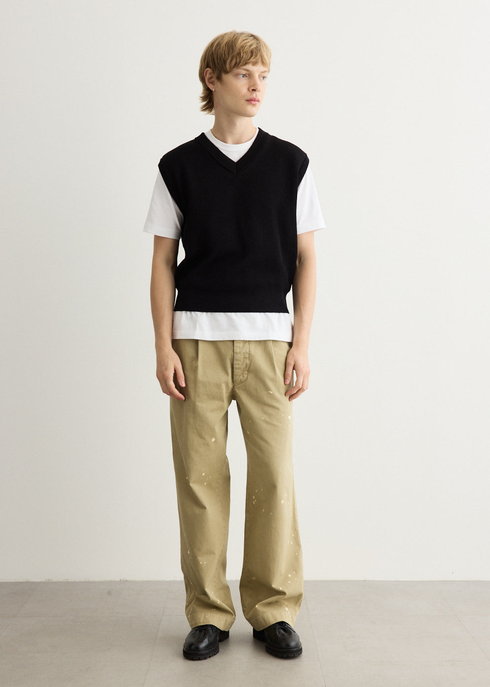 Flat Yarn Rib Knit Vest