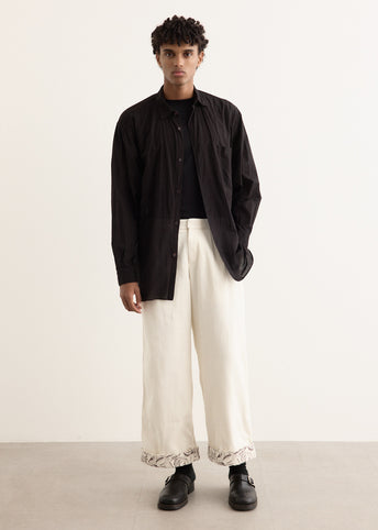 Paisley Embroidered Cuff Trousers