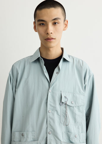 Crinkled Nylon Shirt Jacket