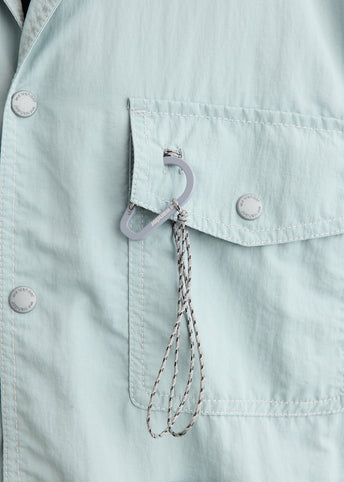 Crinkled Nylon Shirt Jacket