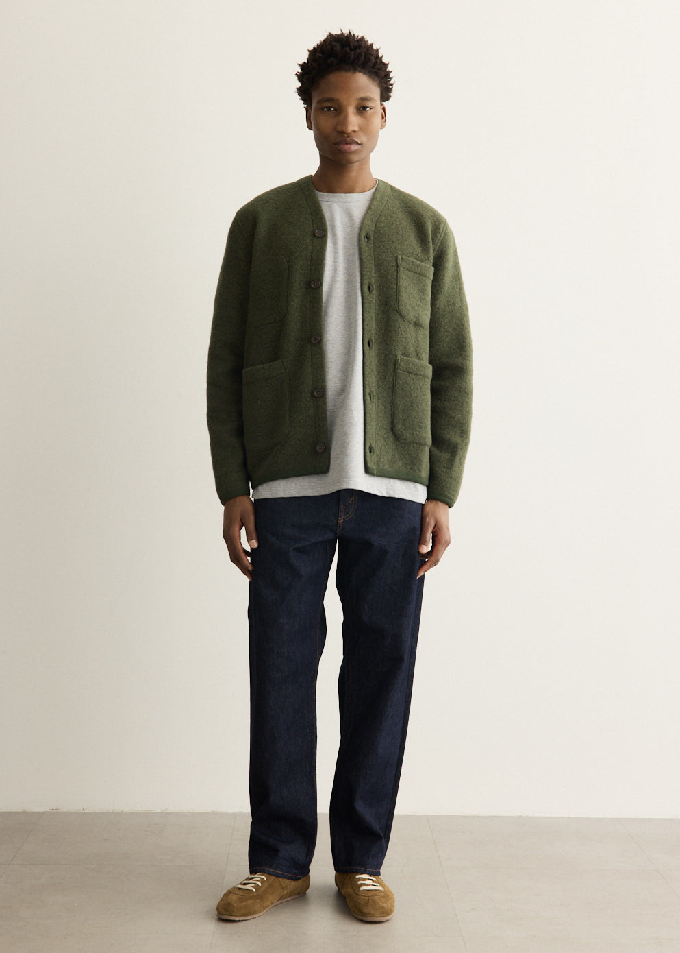 Wool Fleece Cardigan