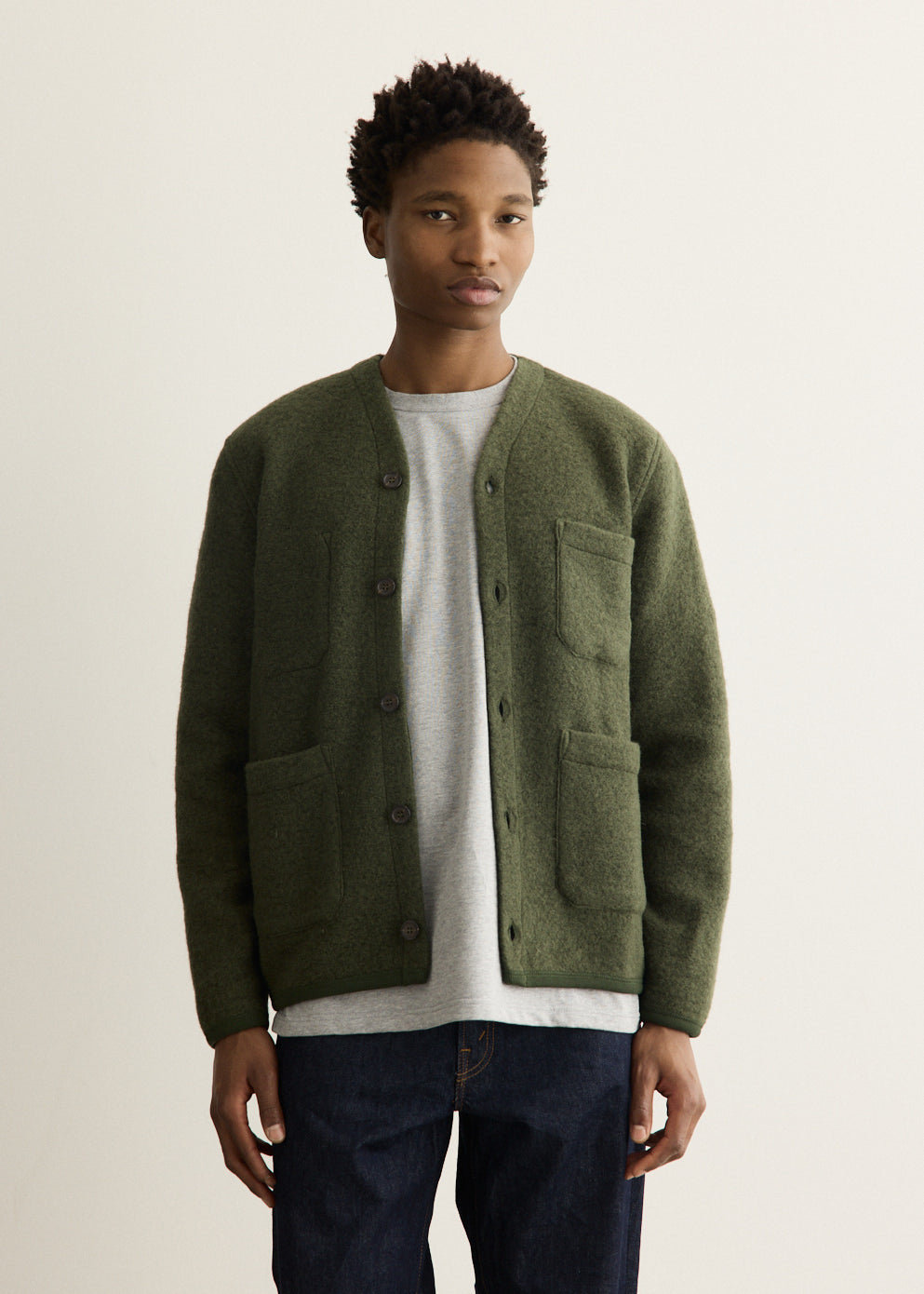 Wool Fleece Cardigan