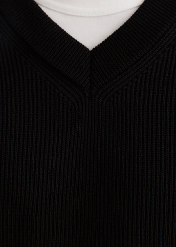 Flat Yarn Rib Knit Vest