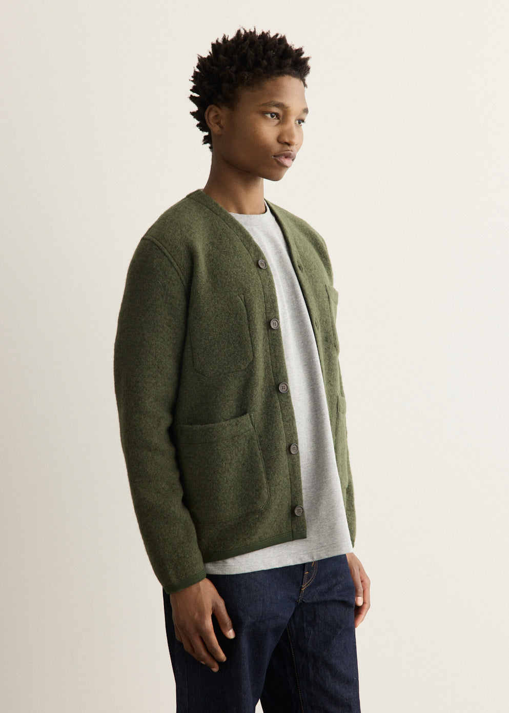 Wool Fleece Cardigan