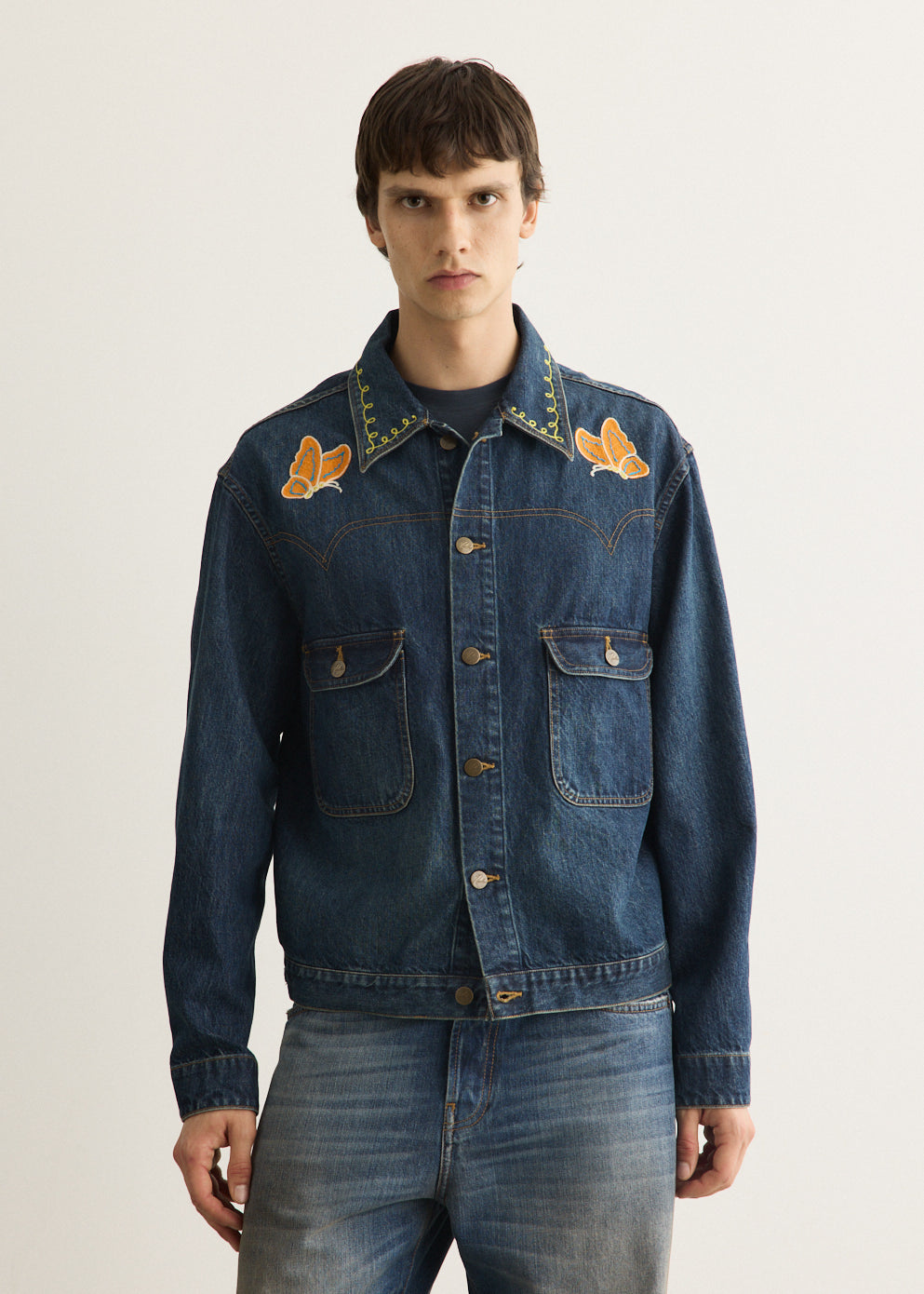Papillon Emb. Jean Jacket - 12oz Denim