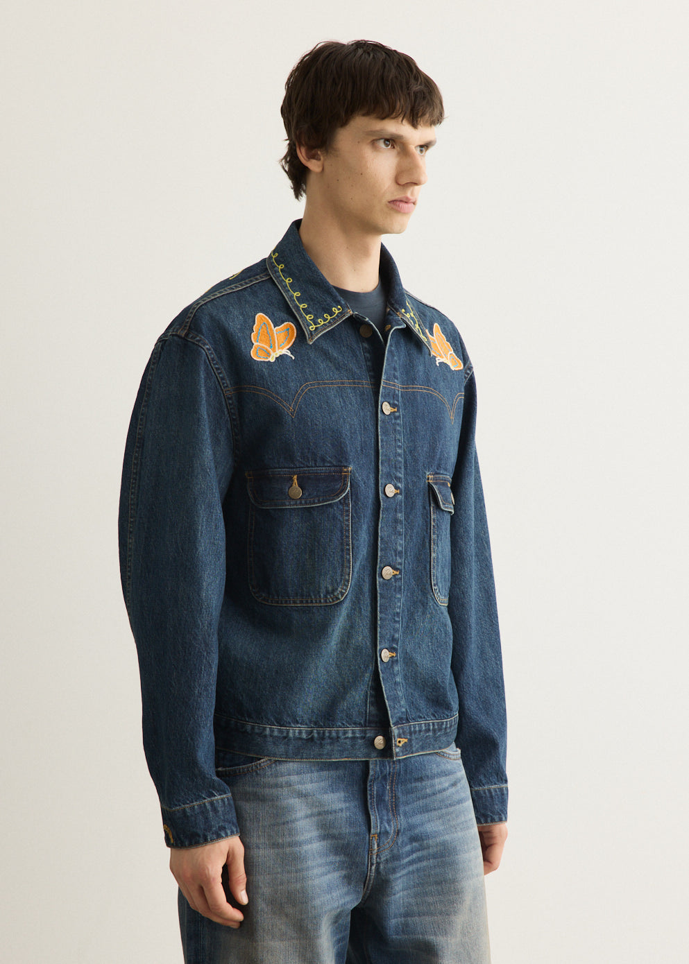 Papillon Emb. Jean Jacket - 12oz Denim