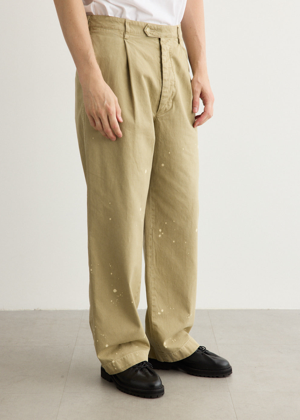 Garment Dyed Finx Light Chino One Tuck Wide Pants